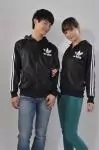 2012 adidas firebird hommes and femmes hoodie big logo noir blance